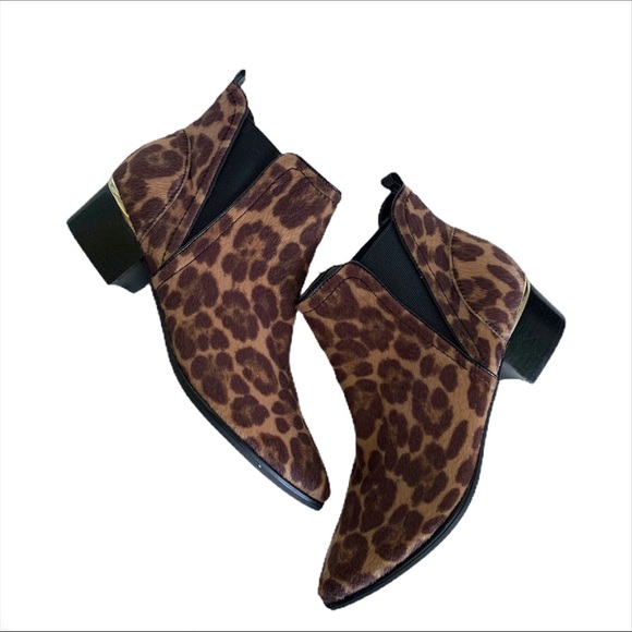 Nine West Leopard Print Ankle Boot Bootie - Picture 1 of 6